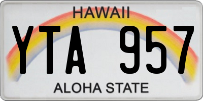 HI license plate YTA957