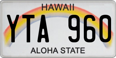 HI license plate YTA960