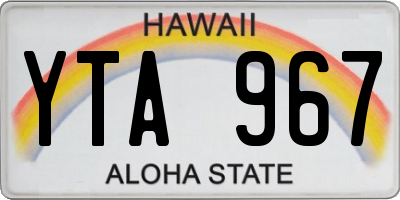 HI license plate YTA967