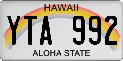 HI license plate YTA992