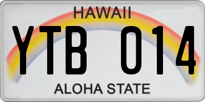 HI license plate YTB014