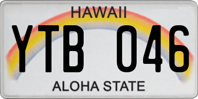 HI license plate YTB046