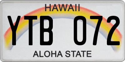HI license plate YTB072