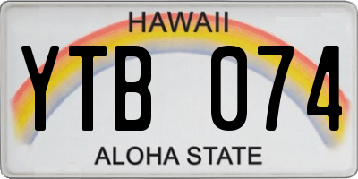 HI license plate YTB074
