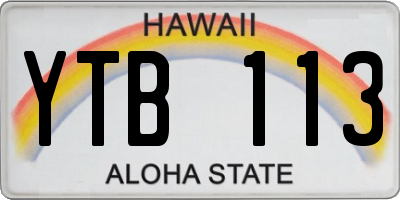 HI license plate YTB113