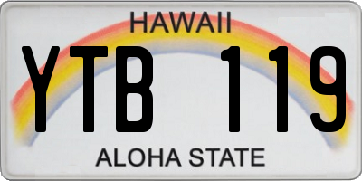 HI license plate YTB119