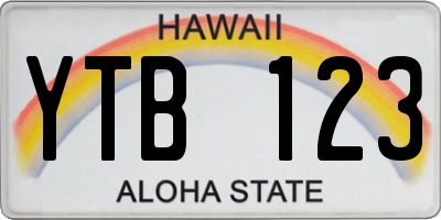HI license plate YTB123
