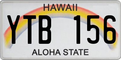 HI license plate YTB156