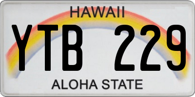 HI license plate YTB229
