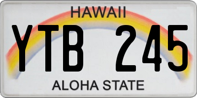 HI license plate YTB245