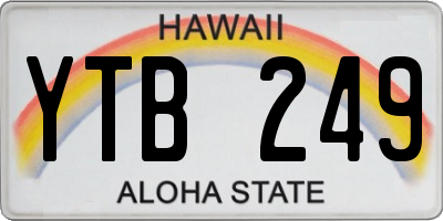 HI license plate YTB249