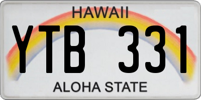HI license plate YTB331