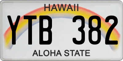 HI license plate YTB382