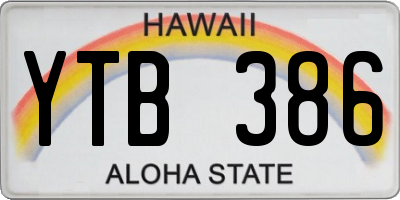HI license plate YTB386