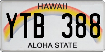 HI license plate YTB388