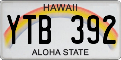 HI license plate YTB392