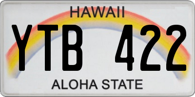 HI license plate YTB422
