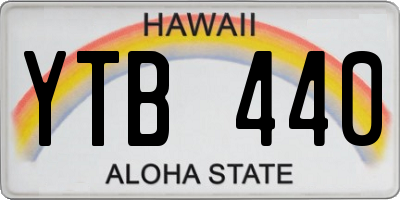 HI license plate YTB440