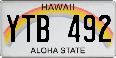 HI license plate YTB492