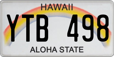 HI license plate YTB498
