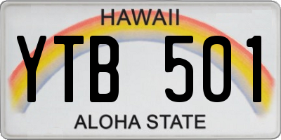 HI license plate YTB501