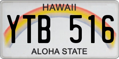 HI license plate YTB516