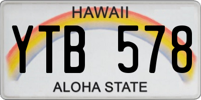 HI license plate YTB578