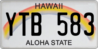 HI license plate YTB583