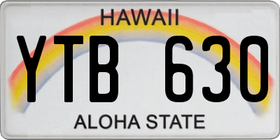 HI license plate YTB630