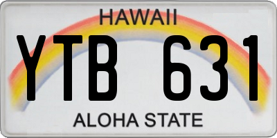 HI license plate YTB631