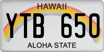 HI license plate YTB650