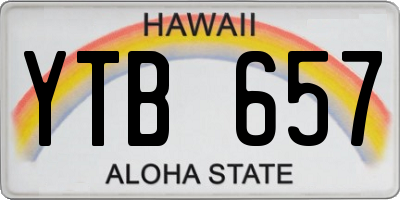 HI license plate YTB657