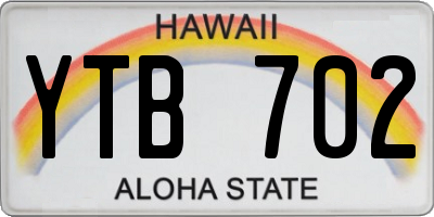 HI license plate YTB702
