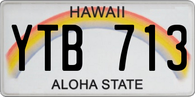 HI license plate YTB713