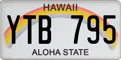 HI license plate YTB795