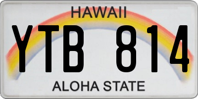 HI license plate YTB814