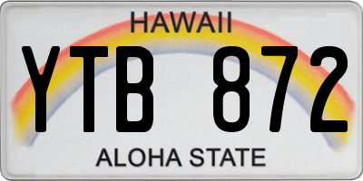 HI license plate YTB872