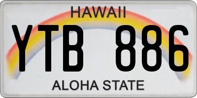 HI license plate YTB886