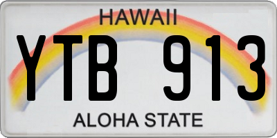 HI license plate YTB913