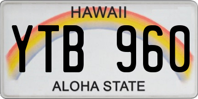 HI license plate YTB960