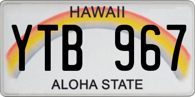 HI license plate YTB967