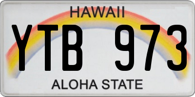 HI license plate YTB973