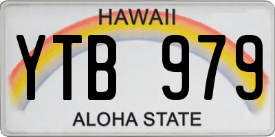 HI license plate YTB979