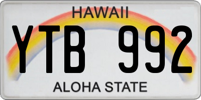 HI license plate YTB992