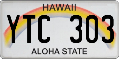 HI license plate YTC303