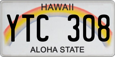 HI license plate YTC308