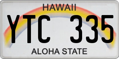 HI license plate YTC335