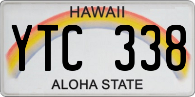 HI license plate YTC338