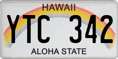 HI license plate YTC342