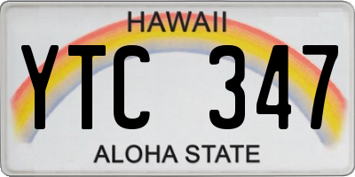 HI license plate YTC347